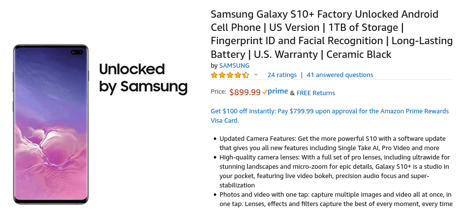 DEAL – Samsung Galaxy S10+ 1TB is down to $900 on Amazon – $400 off