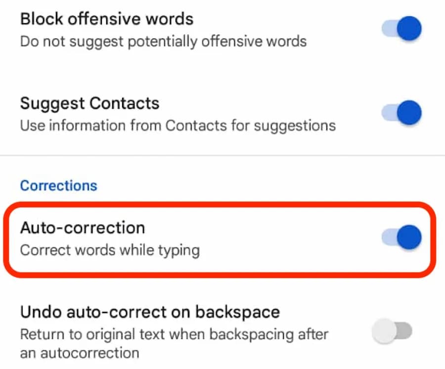 autocorrect