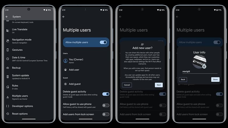 guest mode on Android, hide photos and videos