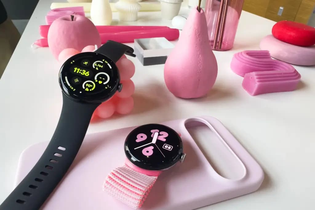 pixel watch 3 in pink and black