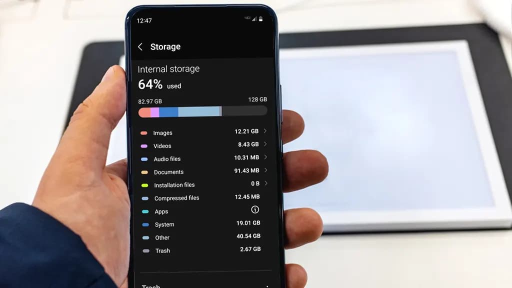 android storage settings page