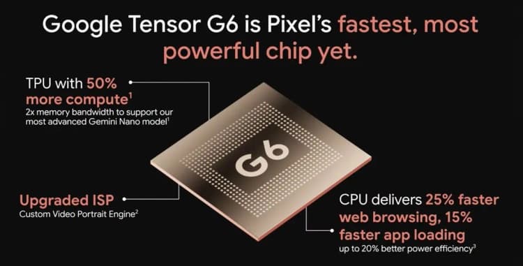google tensor g6 performance improvements