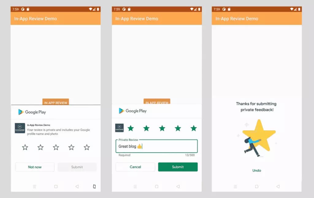 in app review snippet