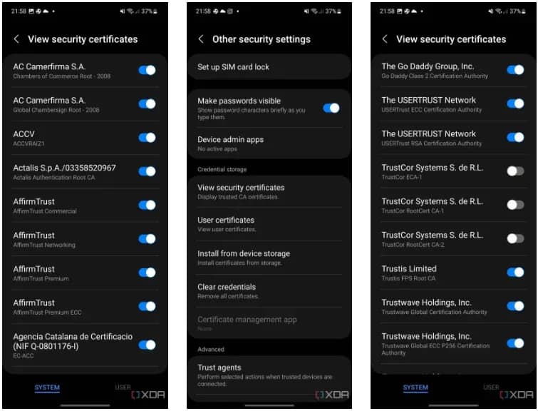 android 14 root certificates