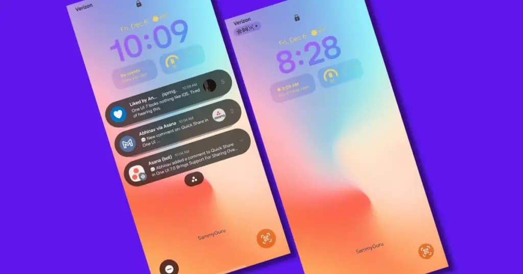 Adjust the lock screen notifications. oneui Samsung galaxy