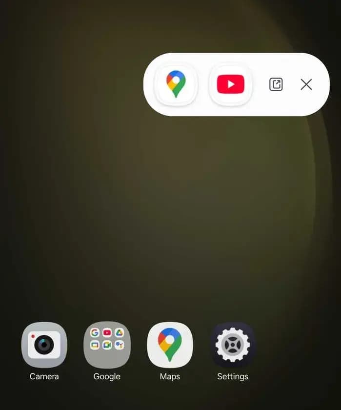 Minimized pop-up apps group together one ui7