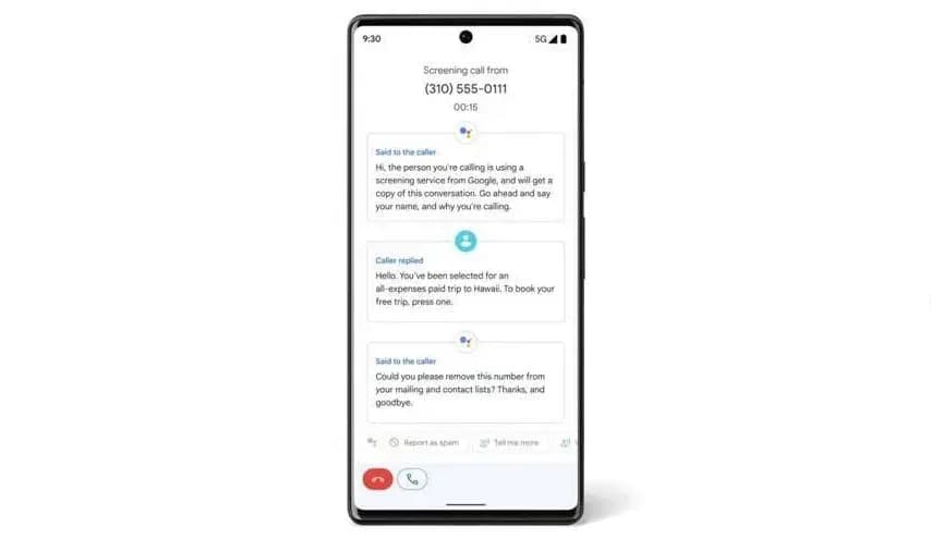 Android auto call screening