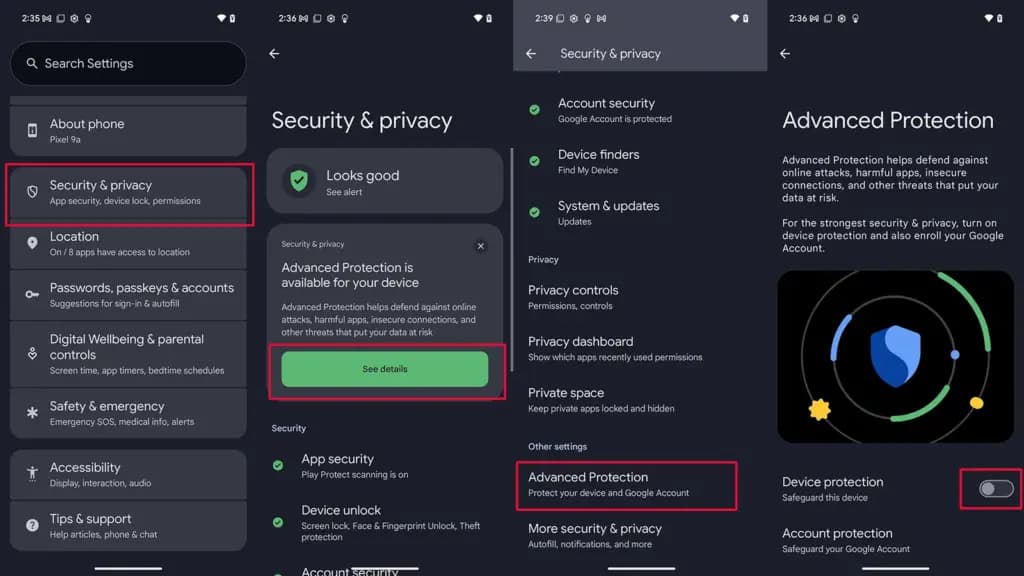 anable Android 16 Advanced Protection feature