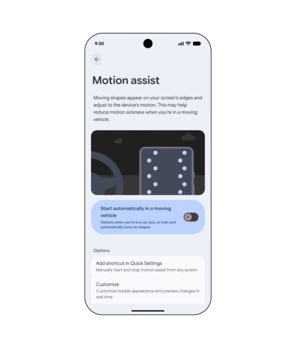 Android Motion Assist setup