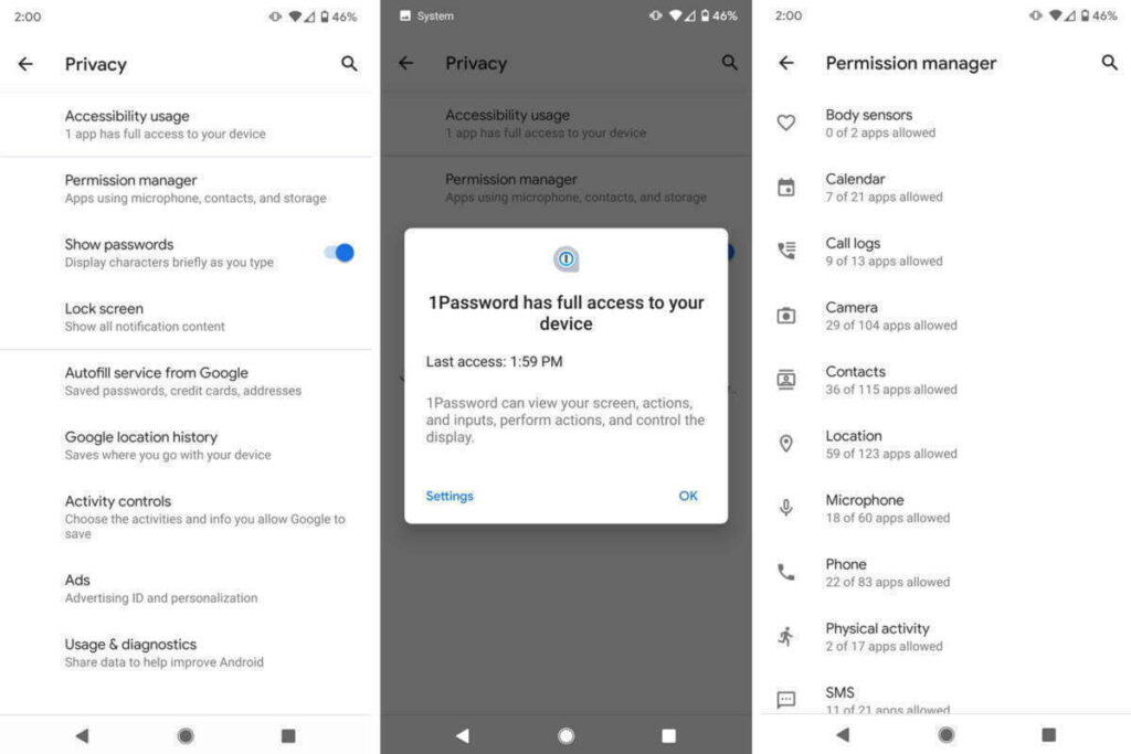 privacy control android