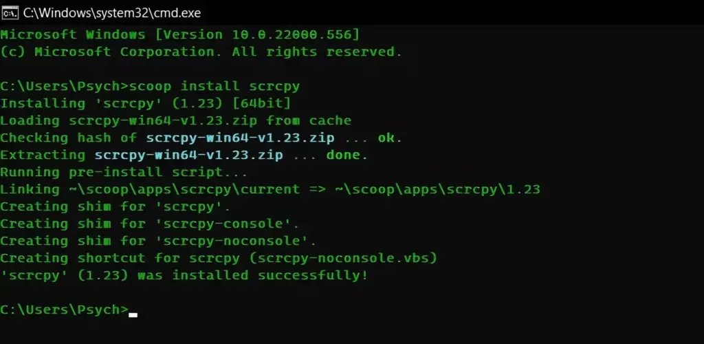 scrcpy screenshots