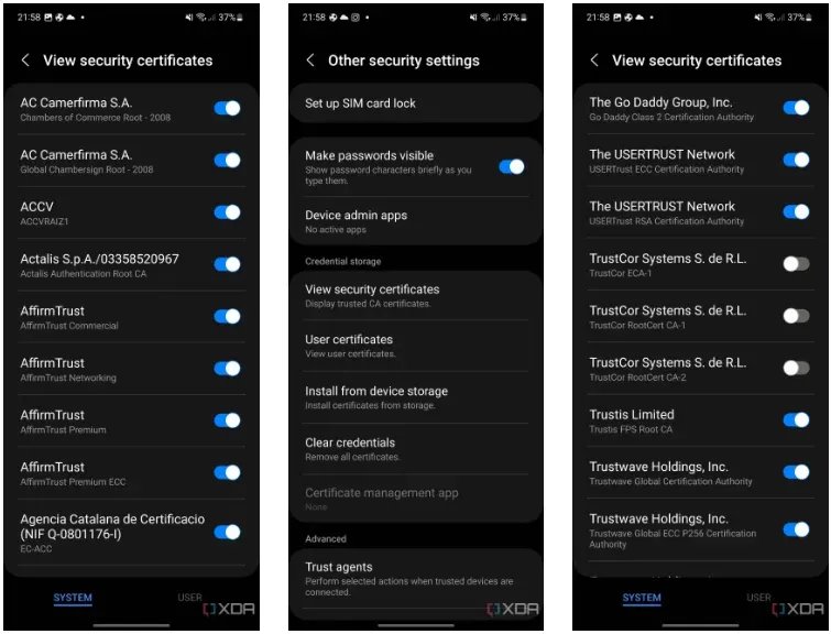 android 14 root certificates