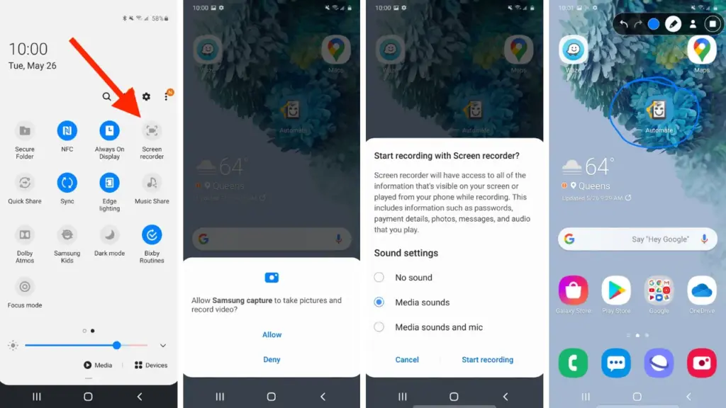 How to record screen on Android devices without third-party apps 6 screen record on Android Samsung OneUI