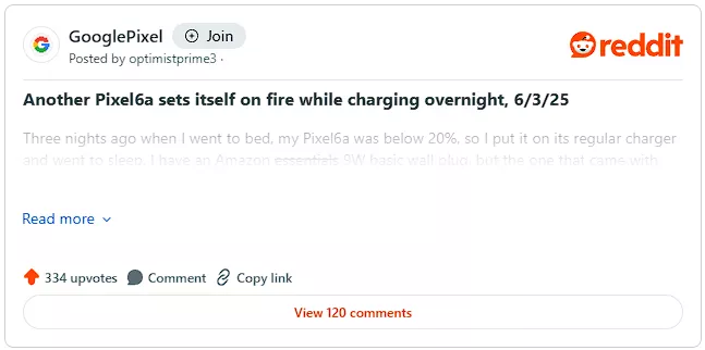 Google tries to prevent battery problems for Pixel 6A with an update 7 google pixel 6a reddit threat