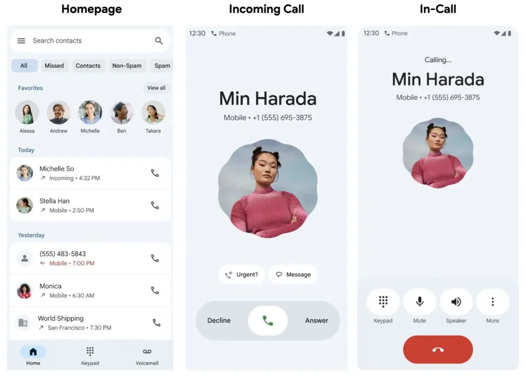 Phone app getting the new Material 3 Expressive 3 google phone app redesign with Material 3 Expressive