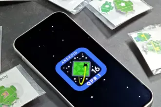 Android 16 QPR1 logo on a Pixel e1757051423546