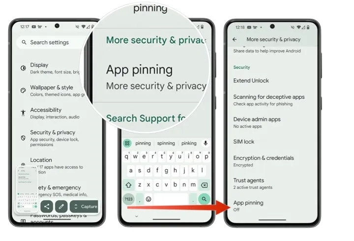 App pinning