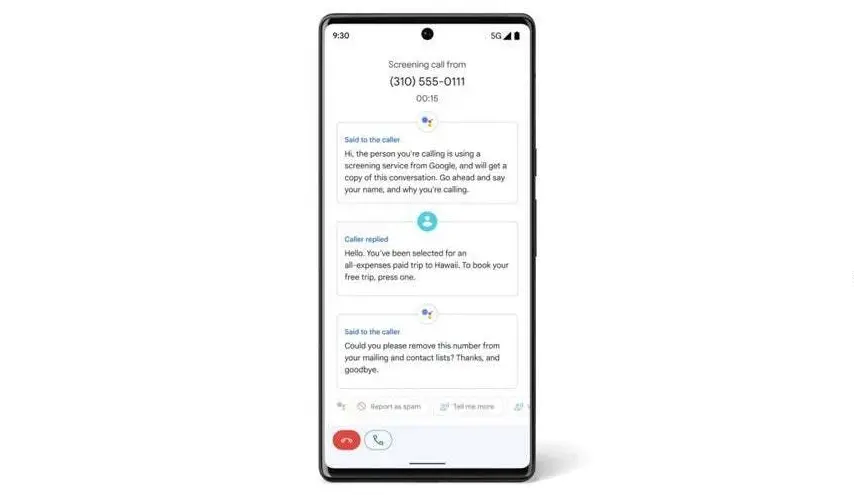 Android auto call screening