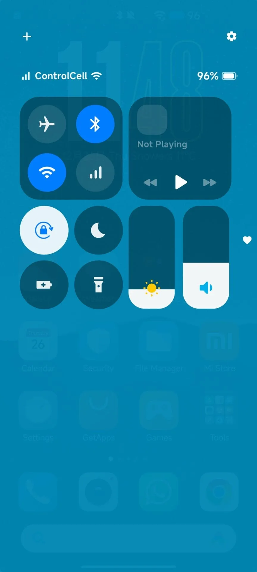 Control Center iOS 18 7 2