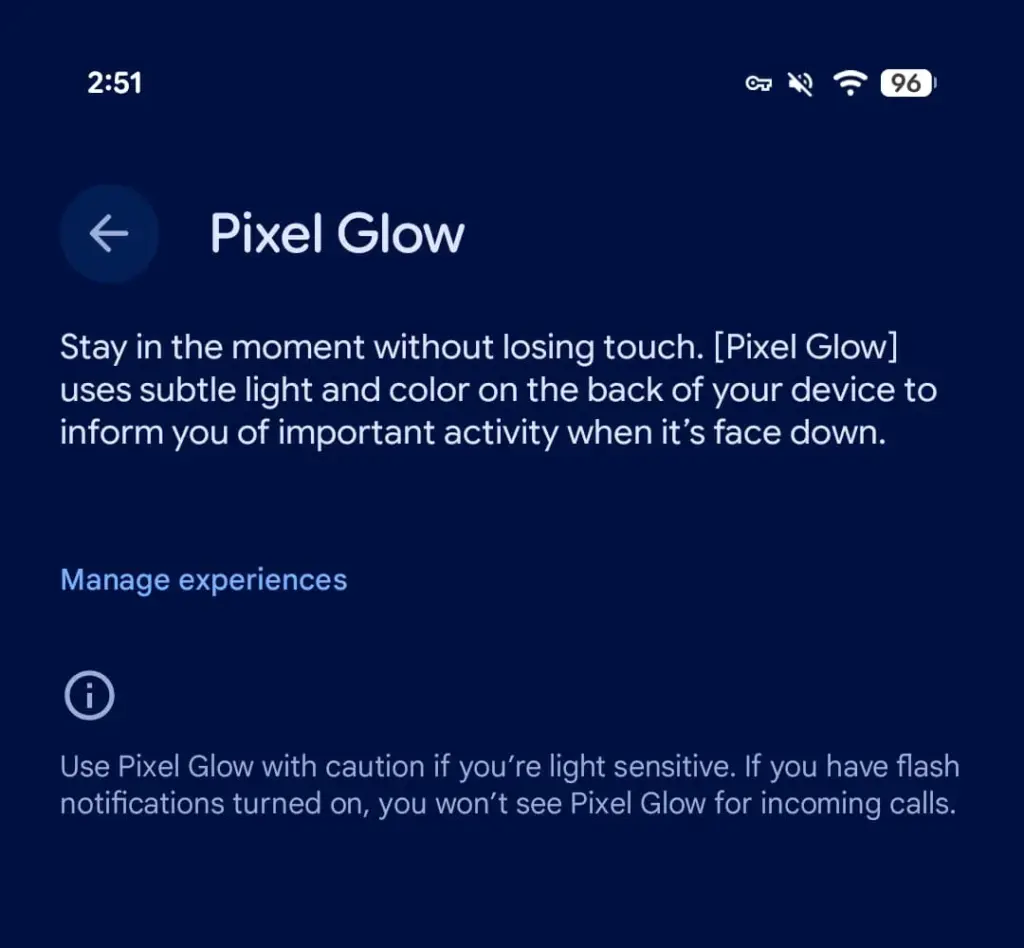 pixel glow feature