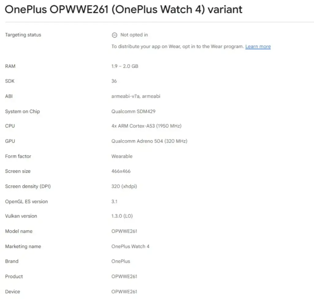 oneplus watch 4 google play console bottom